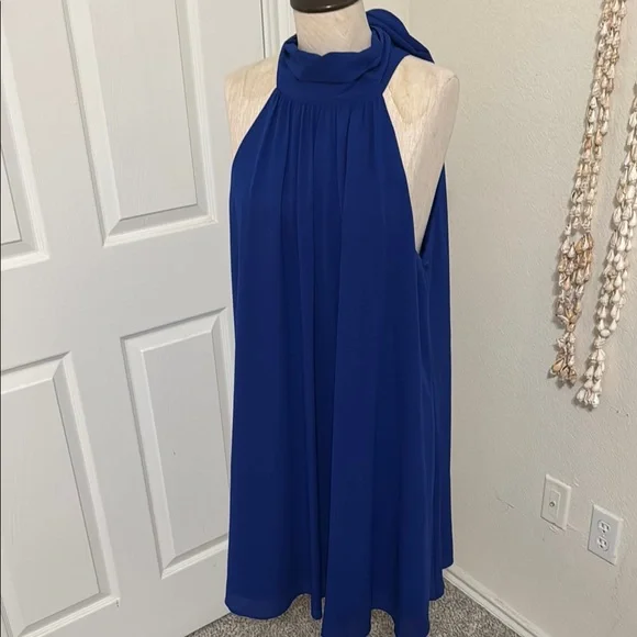 Badgley Mischka | Dresses | Badgley Mischka Royal Blue Midi Dress | Poshmark